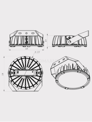 Размеры светильника FHB 85-200-740-C120